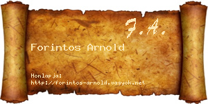 Forintos Arnold névjegykártya