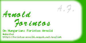 arnold forintos business card